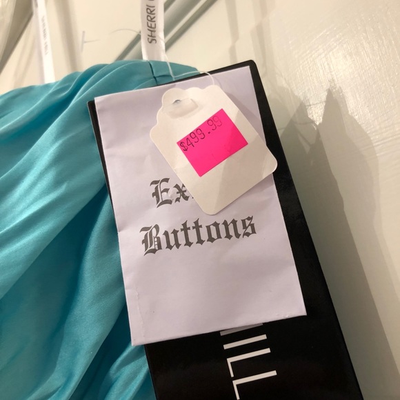 Sherri Hill aqua prom dress👗 size 0 - Picture 7 of 8